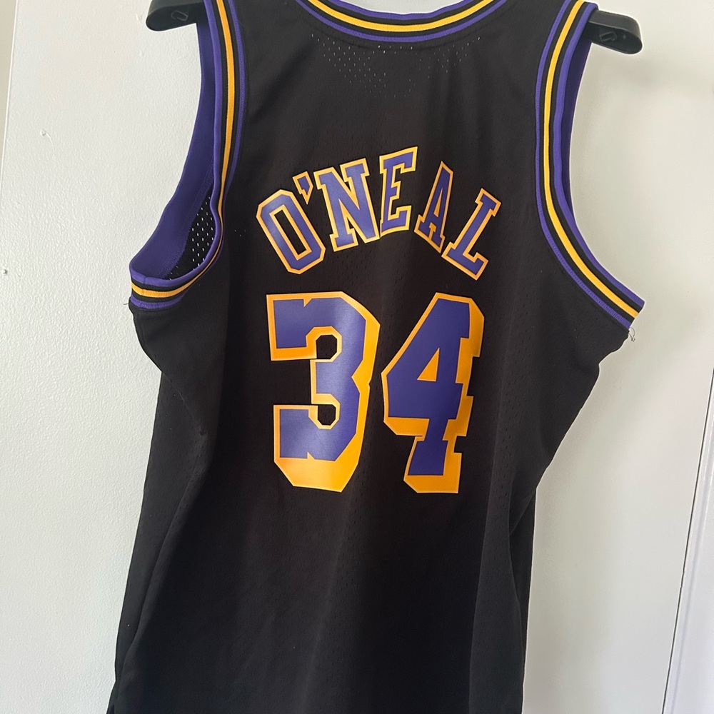 Nostalgia Black and Purple Swingman Jersey Shaquille O’Neal Los Angeles Lakers